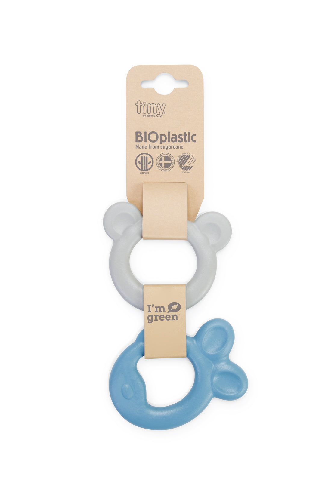 Tiny BIO Teether Ring Blue & Grey - 2pc Assorted (Tiny BIO)