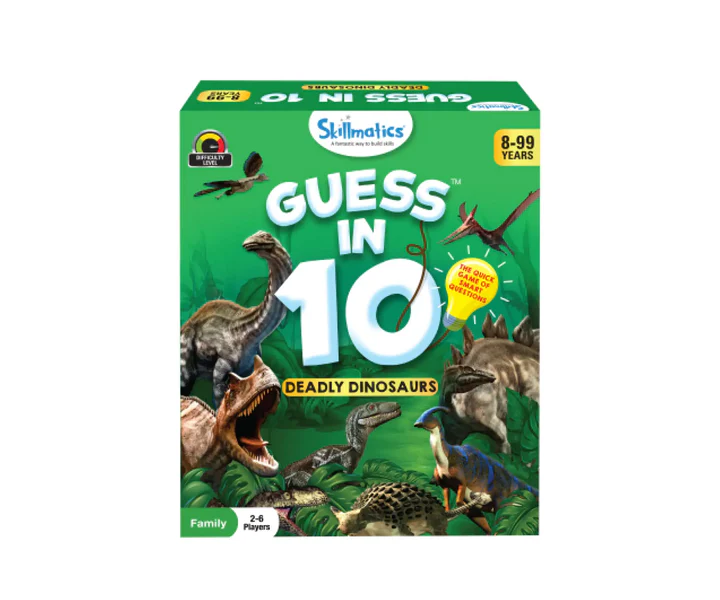 Guess in 10: Deadly Dinosaurs | Trivia card game (ages 8+)