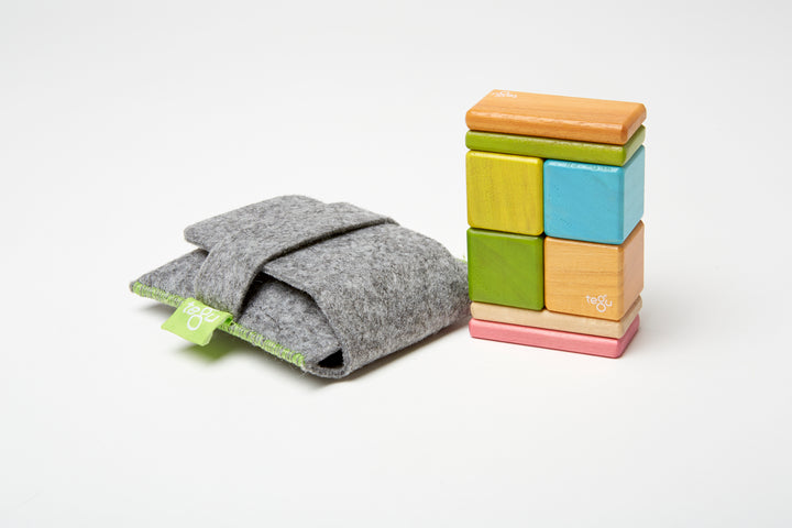 Original Pocket Pouch Magnetic Wooden Blocks 8 pieces