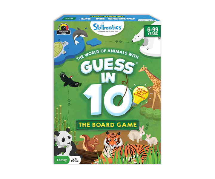 Guess in 10: World Of Animals Board Game | Trivia game (ages 6+)