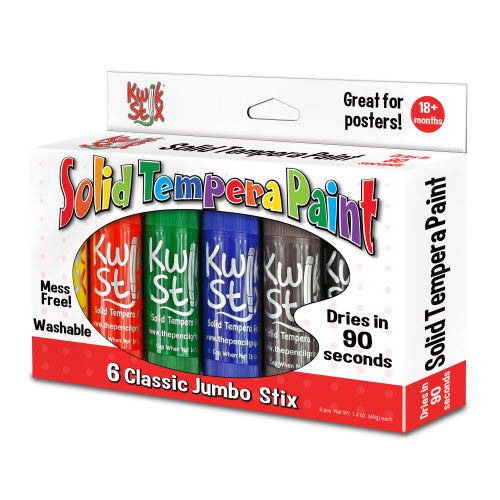 Jumbo Kwik Stix, 6 Classic Colors · Kids-Tyme